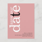 Minimalistische Roos QR-codetekst Opslaan datum Briefkaart (Voorkant)