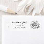 Minimalistische  Roos retour adreslabels Etiket (Insitu)