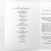 Minimalistische rouwdienst drieluik programma (Binnenzijde eerst)