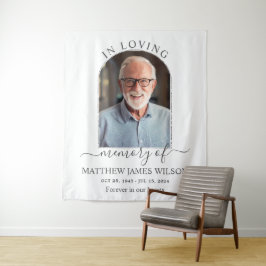 Minimalistische rouwherdenking Gedenk In Liefdevol Wandkleed