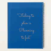 Minimalistische Royal Blue Custom Persoonlijk Maan Planner (Achterkant)