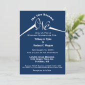 Minimalistische Royal Blue en White The One Weddin Kaart (Staand voorkant)