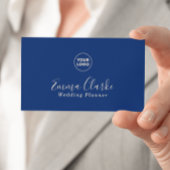 Minimalistische Royal Blue Scan Code Zakelijke Kaa Visitekaartje