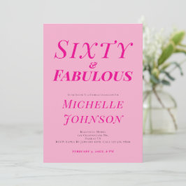 Minimalistische Roze 60 & Fabulous 60ste Verjaarda Kaart