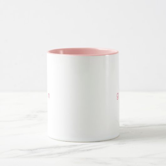 Minimalistische roze aangepaste tekst Gran White Mok (Midden)
