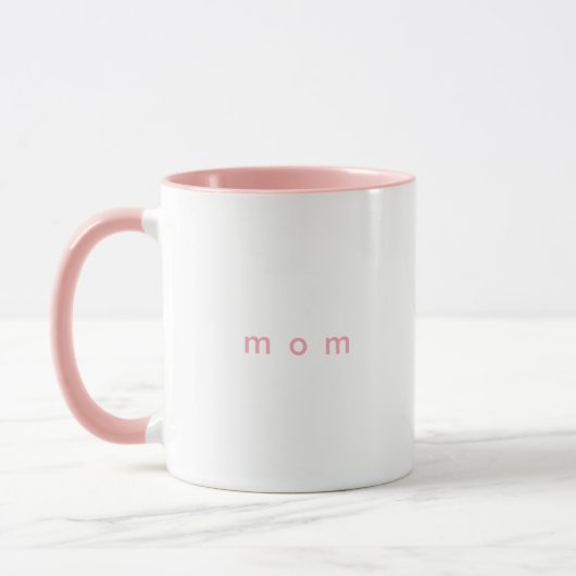 Minimalistische Roze Aangepaste Tekst Mum Wit Mok (Links)