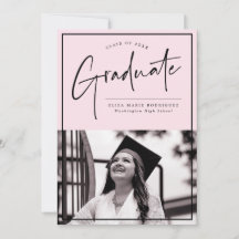 Minimalistische roze achtergrond foto Afstuderen