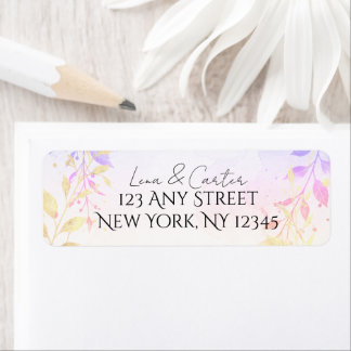 Minimalistische roze aquarel goud folie etiket
