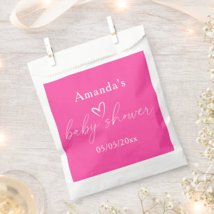 Minimalistische Roze Baby Shower Bedankzakje