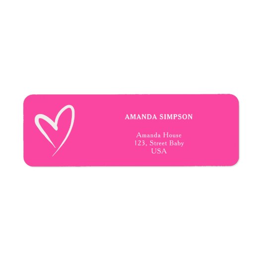 Minimalistische Roze Baby Shower Etiket (Voorkant)