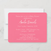 Minimalistische Roze Babyshower Uitnodiging (Achterkant)