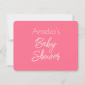 Minimalistische Roze Babyshower Uitnodiging (Voorkant)