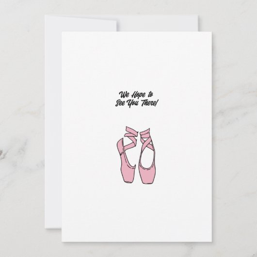 Minimalistische Roze Ballet Dans Overweging Uitnod Kaart (Achterkant)