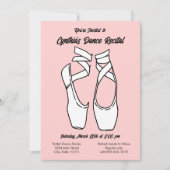 Minimalistische Roze Ballet Dans Overweging Uitnod Kaart (Voorkant)