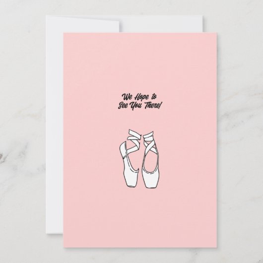 Minimalistische Roze Ballet Dans Overweging Uitnod Kaart (Achterkant)