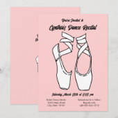 Minimalistische Roze Ballet Dans Overweging Uitnod Kaart (Voorkant / Achterkant)