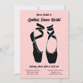 Minimalistische roze balletuitvoering uitnodiging (Voorkant)