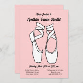 Minimalistische roze balletuitvoering uitnodiging (Voorkant / Achterkant)