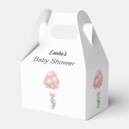 Minimalistische roze ballonnen meisje Baby shower Bedankdoosjes