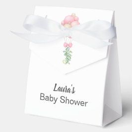 Minimalistische roze ballonnen meisje Baby shower Bedankdoosjes