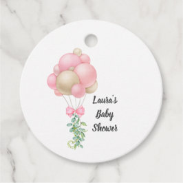 Minimalistische roze ballonnen meisje Baby shower Bedankjes Labels
