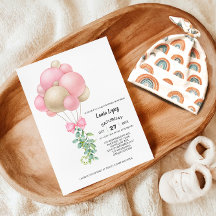 Minimalistische roze ballonnen meisje Baby shower