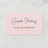 Minimalistische Roze Bedrijfs Script QR Code Visitekaartje (Voorkant)