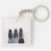 Minimalistische roze beste vriend bestitie bff fot sleutelhanger (Achterkant)