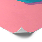 Minimalistische Roze Blauwe Koffie Cup liefhebber Poster (Hoek)