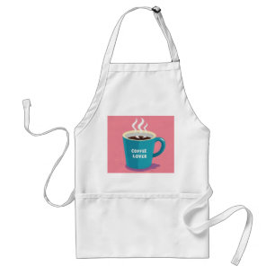 Minimalistische Roze Blauwe Koffie Cup liefhebber Standaard Schort