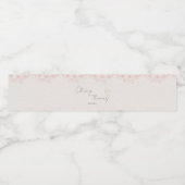 Minimalistische Roze Bloem Waterfles Label Etiket (Enkel label)