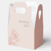 Minimalistische Roze Bloemen Huwelijk Bedankdoosjes (Geopend)