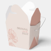Minimalistische Roze Bloemen Huwelijk Bedankdoosjes (Geopend)