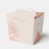 Minimalistische Roze Bloemen Huwelijk Bedankdoosjes (Achterkant)