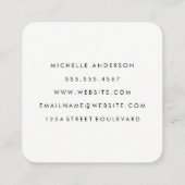 Minimalistische (roze) bloemen vierkante visitekaartje (Achterkant)