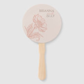 Minimalistische roze bloemenbruiloft fan handwaaier (Voorkant)