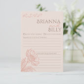 Minimalistische roze bloemenbruiloft RSVP-Kaart Bedankkaart (Staand voorkant)