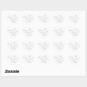 Minimalistische Roze Bloemhart Trouwsticker Labels (Vel)