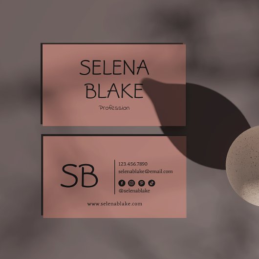 Minimalistische roze boho | Trendy Retro Chic Visitekaartje