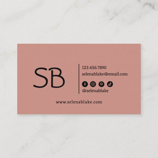 Minimalistische roze boho | Trendy Retro Chic Visitekaartje (Achterkant)