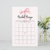 Minimalistische roze boog bruids bingo (Staand voorkant)