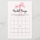 Minimalistische roze boog bruids bingo (Voorkant)