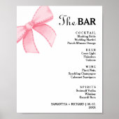 Minimalistische roze boog bruiloft Drinken Bar Men Poster (Voorkant)