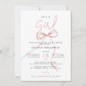 Minimalistische roze boog Het is een meisje Baby s Kaart (Voorkant)