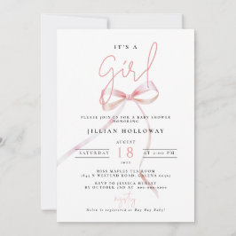 Minimalistische roze boog Het is een meisje Baby s Kaart