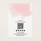 Minimalistische roze borstel logo sieraden oorbel  visitekaartje (Achterkant)