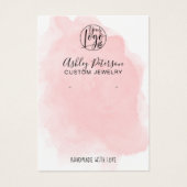 Minimalistische roze borstel logo sieraden oorbel  visitekaartje (Voorkant)