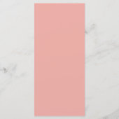Minimalistische roze bruiloft menu (Achterkant)