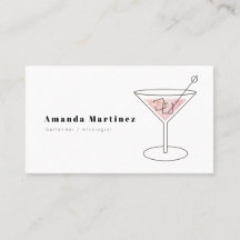 Minimalistische Roze Cocktail Bartender Mixologist