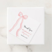 Minimalistische Roze Coquette Bow Baby shower Bedankjes Labels (In situ)
